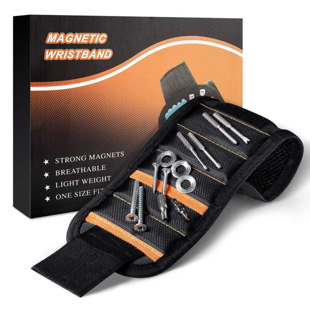Magnetic Tool Wristband With 15 Strong Magnets For Screws Nails Drill Bits Adjustable Breathable 9455672724234