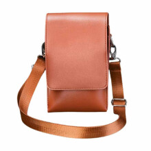 PU Leather Barber Scissor Holster with Belt, 8 Pockets Hairdressing Tool Pouch Brown