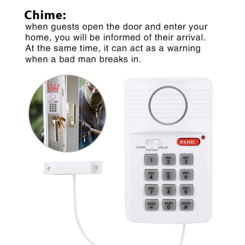Home Security Alarm System with Numeric Keypad Control, Easy Install Door and Garage Entry Alarm 1