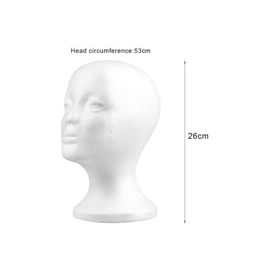 Mannequin Head White Foam Wig Stand for Styling, Stable Display and Accurate Dimensions 1