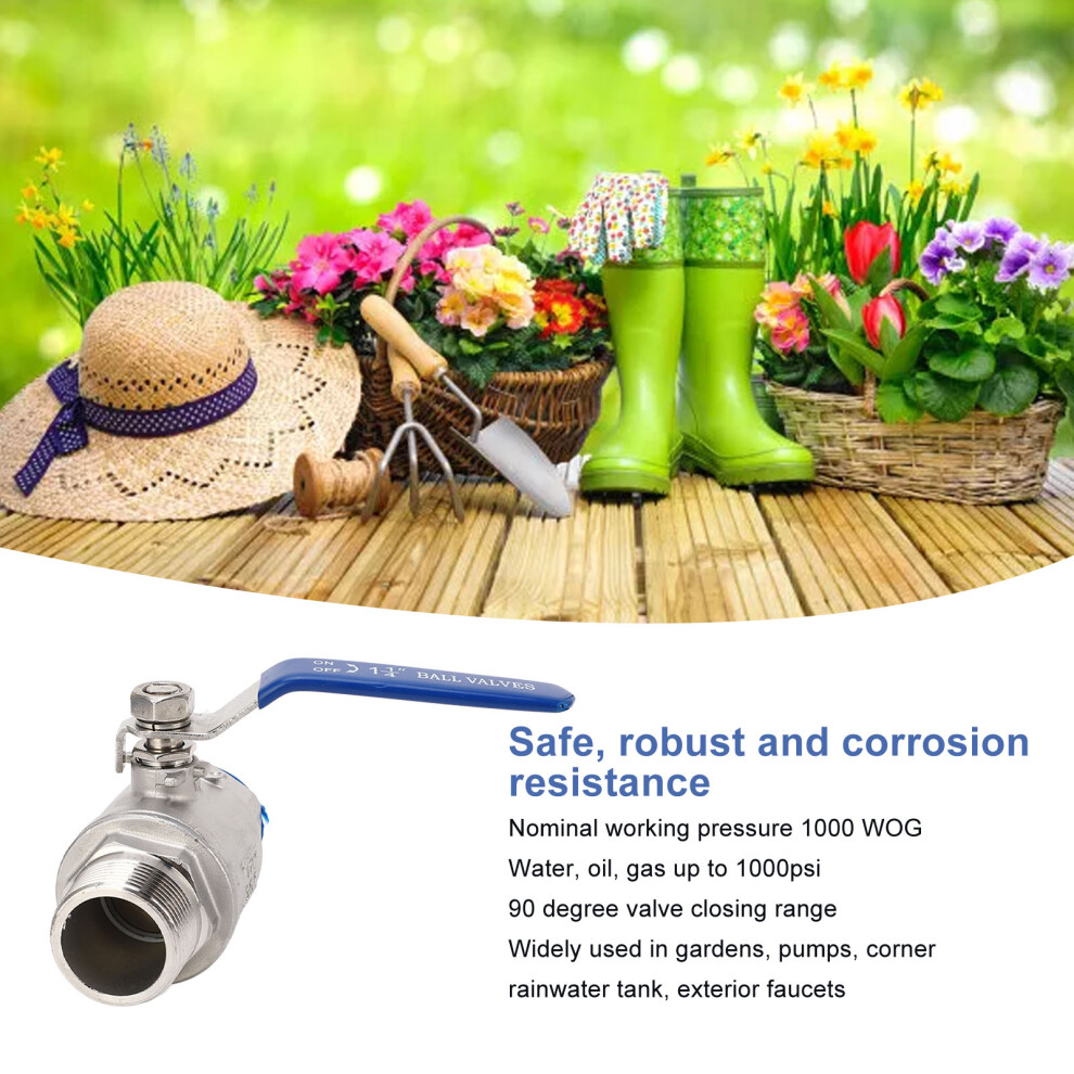 304SS 1.25in NPT Ball Valve 1000WOG