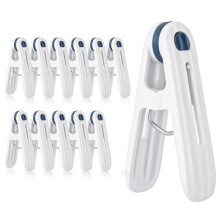 12PCS Plastic Clothespins with Secure Grip, Durable Laundry Clips for Home and Travel, Deep Blue