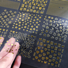 30 Sheets 3D Gold Nail Art Stickers SelfAdhesive Metallic Line and Star Decals for DIY Manicure