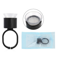 Tattoo Ink Ring Cups 100pcs with Sponge Cup for Microblading Pigment and Eyelash Extension Glue