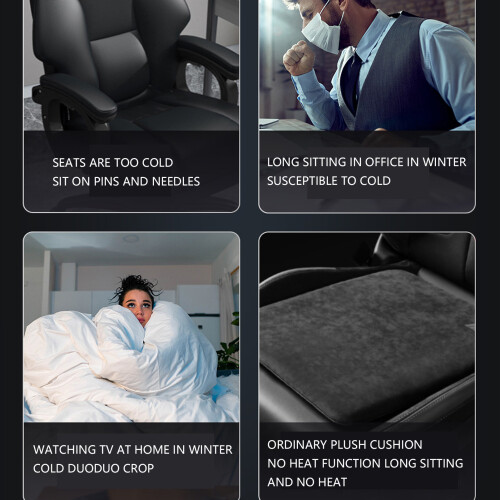 Graphene Electric Heating Cushion 45x45cm USB Warm Thin Black 2