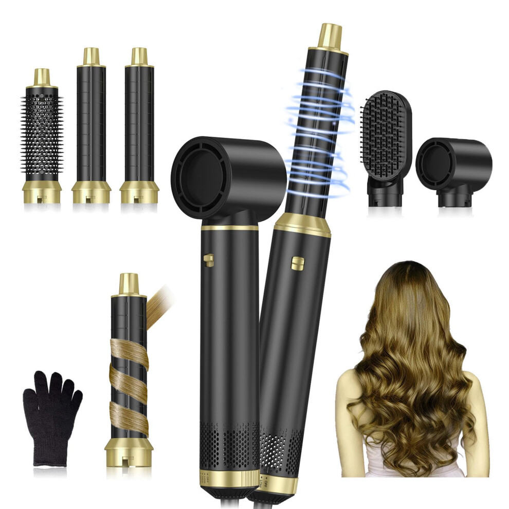 5 in 1 Blow Dryer Brush Set with Curl Technology, Negative Ion Care for Curling and Straightening