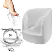 Muslim Foot Washer with PedalActivated Spray, Hot and Cold Ablution Station, NonSlip Base