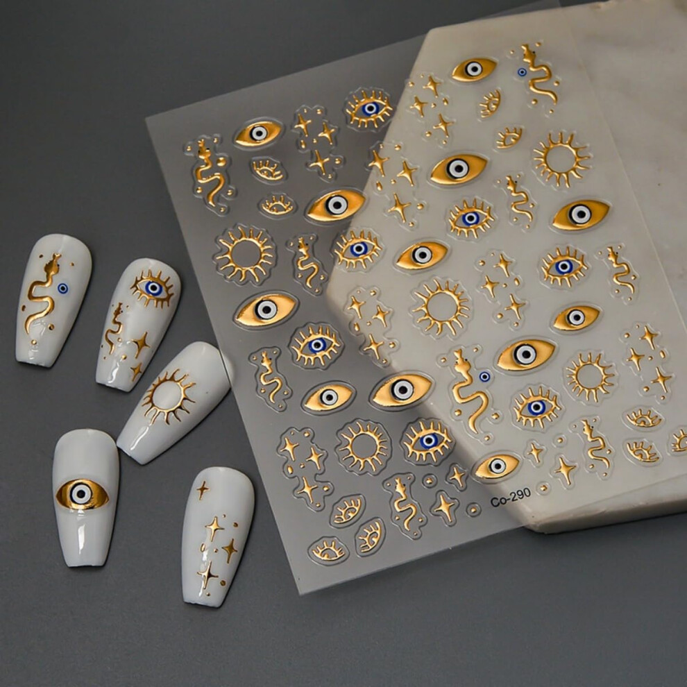 White 5D Embossed Nail Stickers Floral Design Self Adhesive Nail Art Decals For Manicure