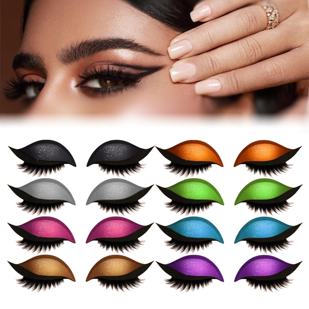 3in1 Eyeshadow Eyeliner Lash Stickers with Reusable False Eyelashes, Fits All Eye Shapes, Mix 8pcs