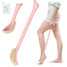 Foot Brush for Shower with Adjustable 3in1 Handle and Curved Head, Gentle Cleaning for Seniors, White