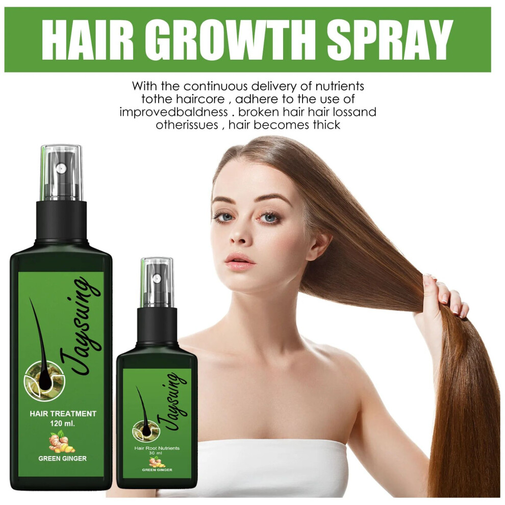 Hair Growth Spray Ginger Massage Scalp Damaged Treatment Solution  Fast Grow Anti Hair Loss Serum Beauty Health