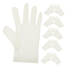 Cotton Work Gloves White 6 Pairs for Jewelry Handling Cleaning Events Durable Washable Fabric