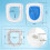Reusable White Cat Toilet Training Kit with Blue Inner Support, Eco-Friendly 8