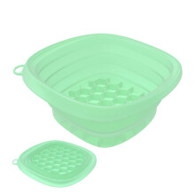 Ice Facial Bowl Silicone Foldable Basin with BuiltIn Tray for Cold Face Wash and Skincare