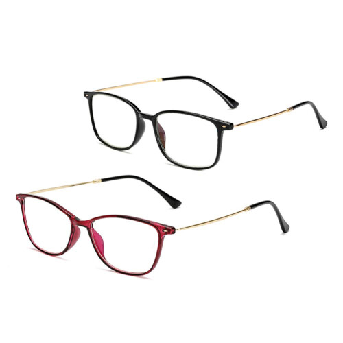 Blue Light Blocking Reading Glasses for Computer Reading, TR90 Flexible Temples, Black and Red 2