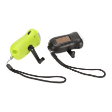 Portable 2pcs Hand Crank Flashlight Black Green Rechargeable Emergency Outdoor