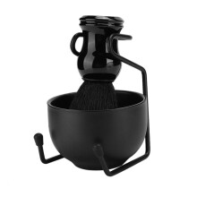 Shaving Brush Set with Stand and Bowl for Men's Wet Shaving, Travel and Salon Use
