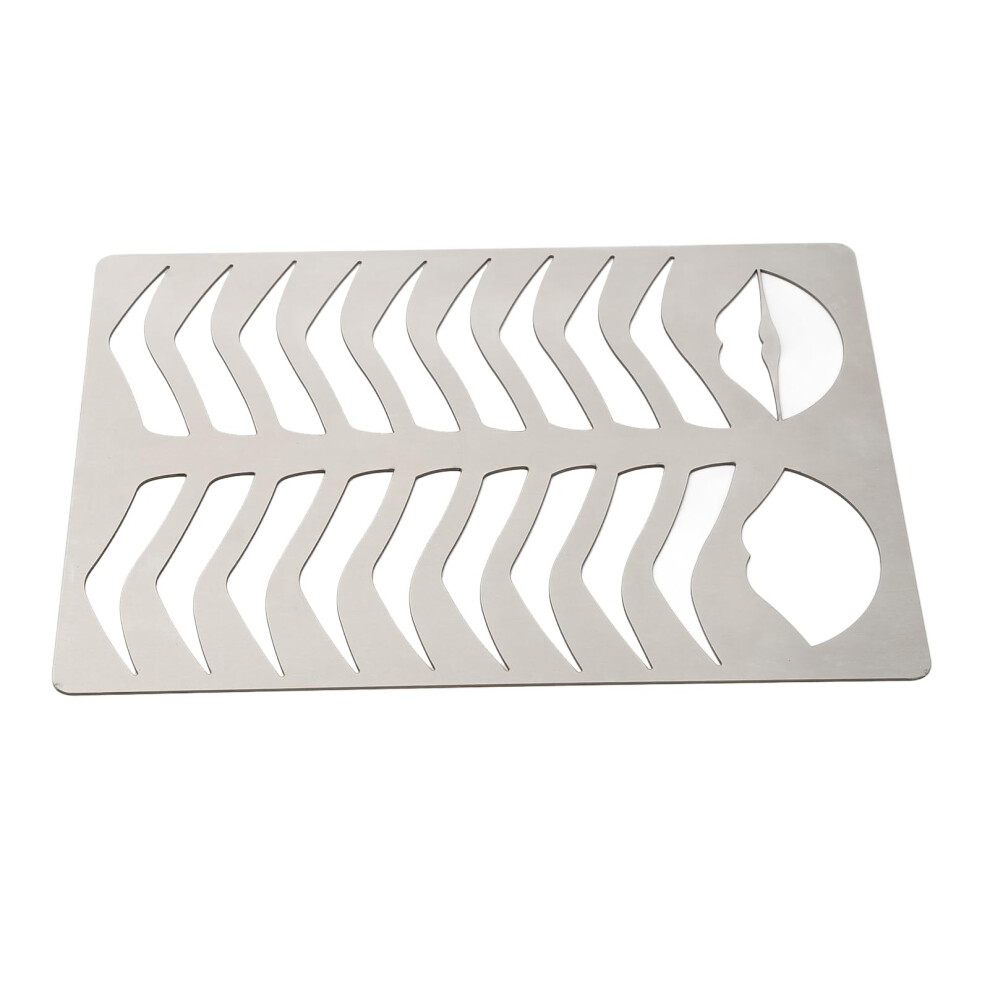 Reusable Stainless Steel Eyebrow and Lip Stencil with Precision Shape Guide for Symmetry Training