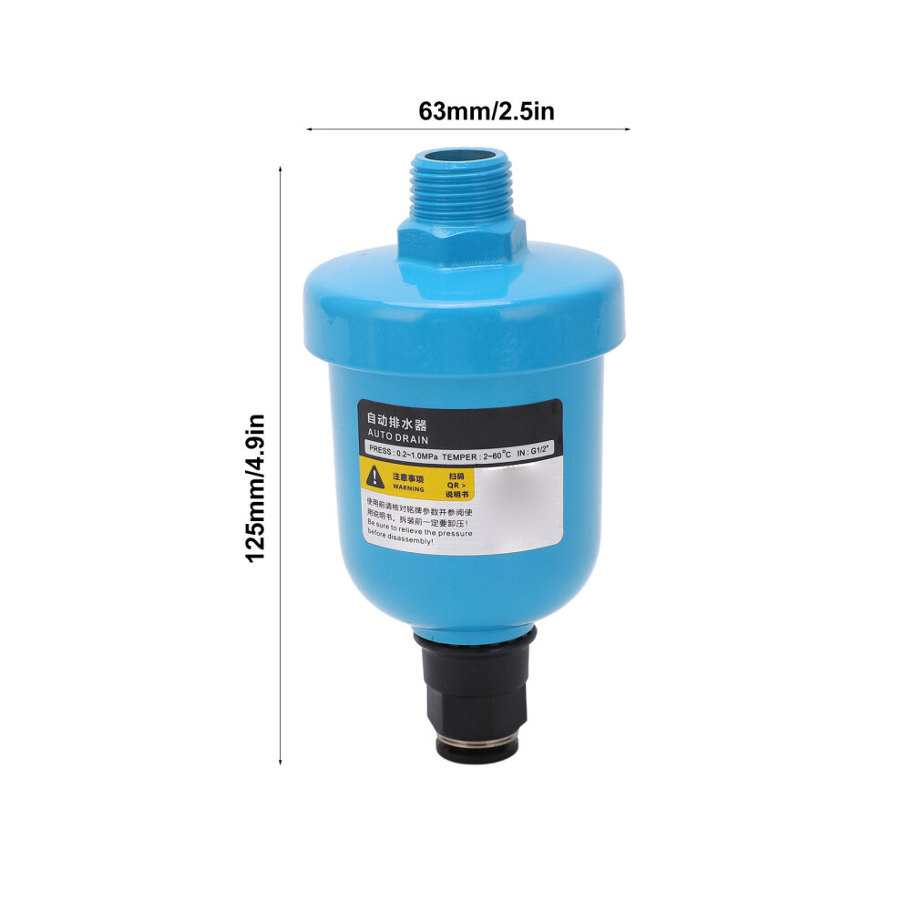 Pneumatic Auto Drain Valve G1/2 Aluminium