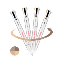4 in 1 Waterproof Eyebrow Pencil Light Brown with Highlighter, Sweatproof Natural Brow Tool