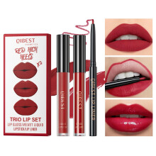 Matte Liquid Lipstick Set with Gloss and Liner, Long Lasting Waterproof Red Lip Makeup Kit