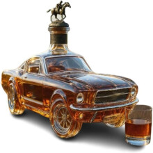 (D) Whiskey-Dekanter, 400 ml, Rennwagen-Dekanter, Stopfen, klassisches Vintage-Sportwagen-Design für Männer, kreative Glasflasche