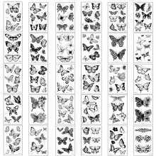 30 Sheets Colorful Butterfly and Flower Temporary Tattoo Stickers for Kids and Adults Party Favors