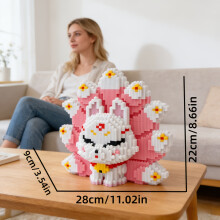 (Pink Color) 1000 Stück 3D-Fuchs-Bausteine – DIY-Fuchs-Modellmontage mit Fuchs, geeignet für Dekoration, Weihnachtsgeschenke, Dekoration –