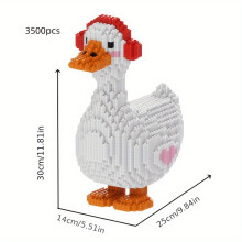 (RNF3041 musical goose) [Weihnachtsgeschenk] 3500 Stück Musik-Gans-Kopfhörer-Enten-Baustein-Set, Tierserie, Partyspiel, Büro, Heimdekoration