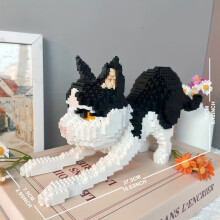 (Cow Cat 1499pcs) Niedliches und bezauberndes Katzen-Blockmodell für den 3D-Zusammenbau, perfekt als Geburtstags- oder Weihnachtsgeschenk.