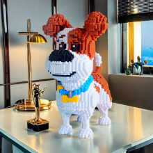 (LS6134 Pet Dog) Kreatives ineinandergreifendes Hunde-Baustein-Set – 5000 Stück, handgefertigter DIY-Zusammenbau – Büro- und Heimdekoration –