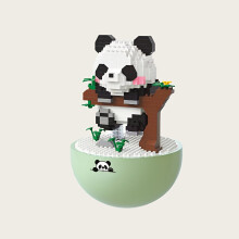 (Tree- 543pcs) Panda-Gebäude-Tumbler-Figur – Kleinpartikel-Puzzle-Zusammenbau, anspruchsvolles DIY-Modell für Kinder, niedliches Sammlergeschenk