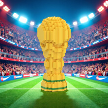 (W3723-1 Trophy) Fußballtrophäen-Bausteine |Kreative Tischdekoration, geeignet für Festivalgeschenke/Partydekorationen