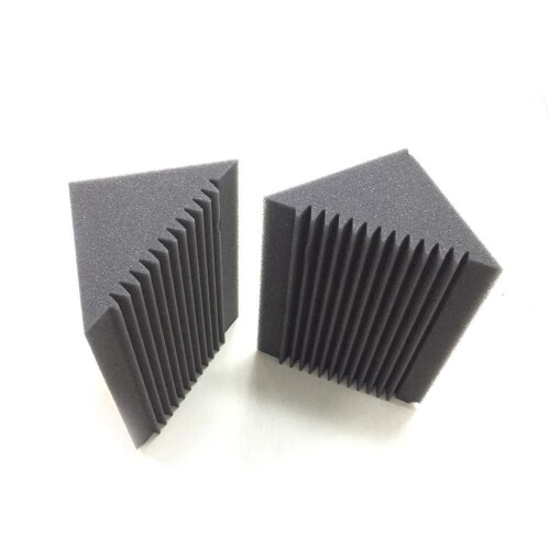12 Pcs Mousse Acoustique Studio D'Absorption D'Insonorisation Basse À Charbon / Noir Mur D'Angle Insonorisant 12 x 12 x 24 Cm 1