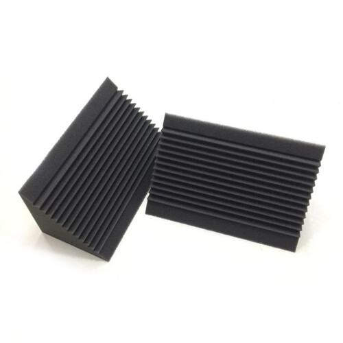 12 Pcs Mousse Acoustique Studio D'Absorption D'Insonorisation Basse À Charbon / Noir Mur D'Angle Insonorisant 12 x 12 x 24 Cm 2