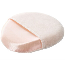 2X Women Cosmetic Beige White Round Face Makeup Facial Powder Puff