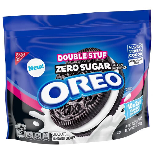 Oreo Zero Sugar Double Stuff 10 Snack Packs (290g)