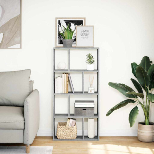 VidaXL vidaXL Bookcase Bookshelf Rack Storage Cabinet Concrete Grey Engineered Wood 1