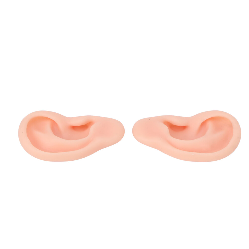 Light Silicone Ear Model Pair For Piercing Practice & Earring Display, Skin