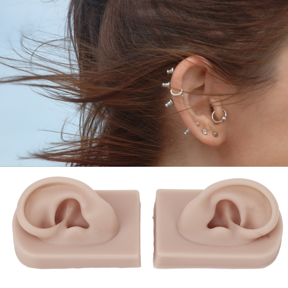 Dark Skin Silicone Ear Model Flexible Reusable Human Skin For Piercing Practice