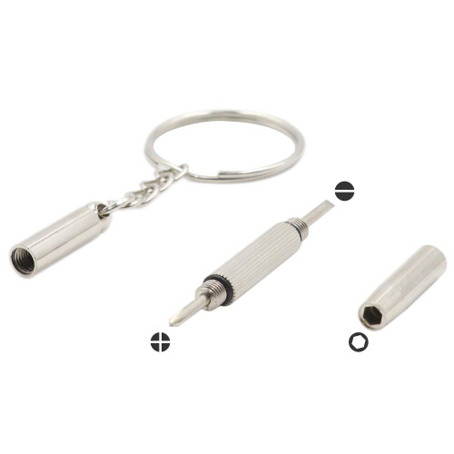 Mini Keychain Screwdriver Set for Eyeglass , Dual Tip Phillips and Flathead with Secure Bolt Holder, 6 Pack 1