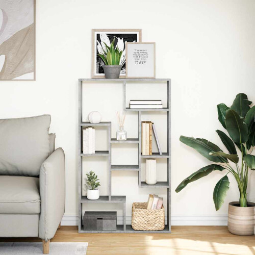 VidaXL vidaXL Bookcase Bookshelf Rack Storage Cabinet Concrete Grey Engineered Wood 1