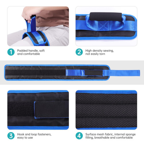 Leg Lifter Strap 2 Pack Adjustable Support with Padded Ring for Elderly Knee Recovery 1