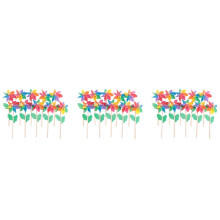 30Pcs Wooden Stick Pinwheels,Windmill Party Pinwheels DIY Pinwheels Set for Kids Toy Garden Lawn Party Decor