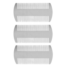 3X Dual Action Stainless Steel Edc Credit Card Size Comb Wallet Comb Pocket Comb Beard Mustache Comb for