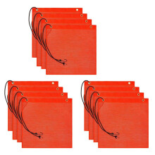 12Pc 18X18 Inch Mesh Safety Flags Orange Warning Flag Bungee Safety Flag Good Visibility Flag with Grommets