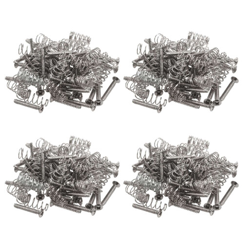 200Pcs Chrome Single Coil Pickup Screws & Adjust Height Springs for  Guitar