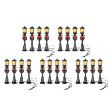 20 Pcs Christmas Lamp Post Train Lamp Miniature Street Lamp Decorative Lights for DIY Dollhouse Village Pathway
