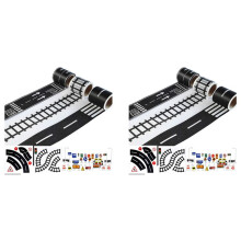 2Conjunto Cinta de Carretera para Juguete Coches Y Trenes 3 Rollos 4.8cmx5M Senales de Trafico de Pista de Curva Recta - Regalos para Ninos