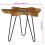 VidaXL vidaXL Solid Teak Wood Coffee Table Handmade Transparent Polyresin End Table 4